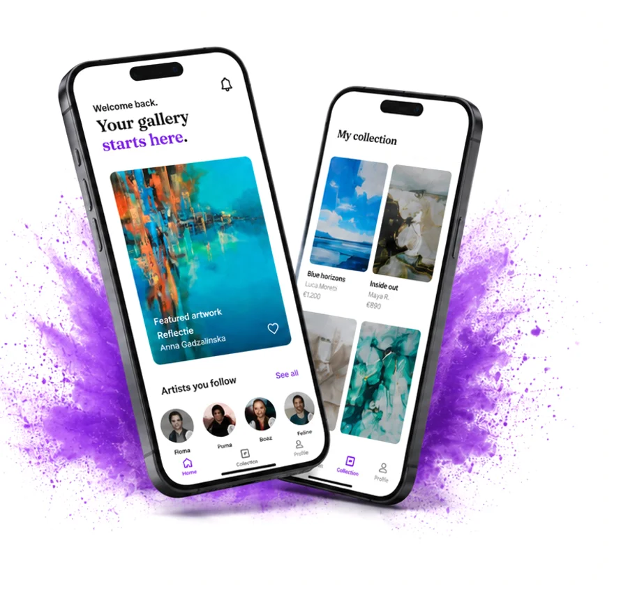 L’application Online Gallery sur deux téléphones