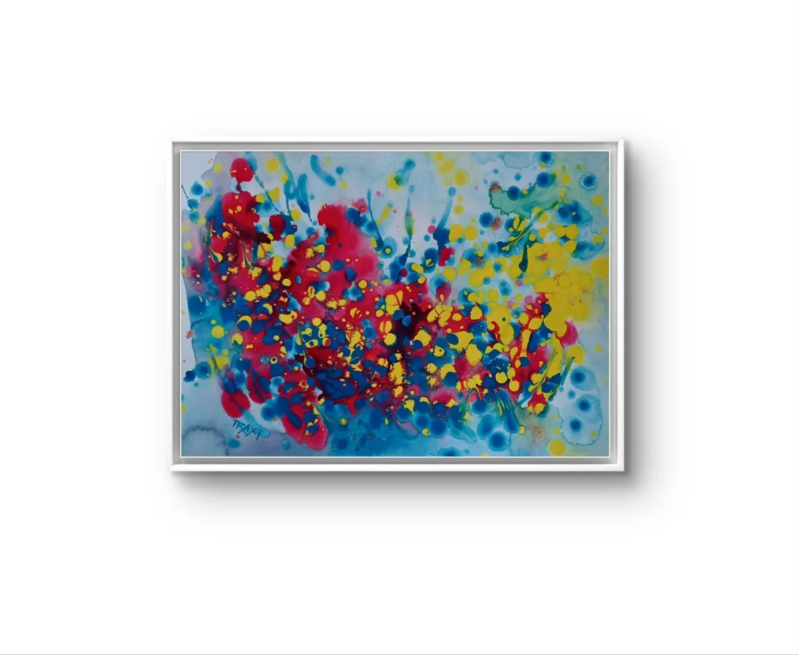 Color Cascade: Vibrant Abstract in Red, Yellow, Blue, and Green | Diana  Dimova-TRAXI | Online Gallery, image size:1117x918